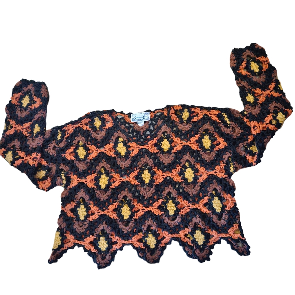 Reference Point Crochet Cropped Sweater. - Picture 6 of 8